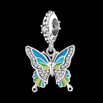 Nowy charms motyl motylek srebrny 