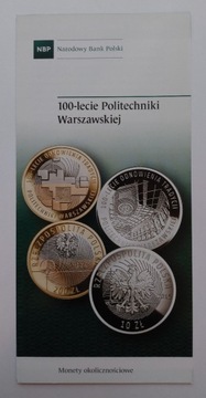 Folder 10,200 zł 2015 - 100 lat Politech. Warszaw.