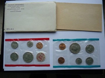 USA1971 zestaw monet coin set P + D UNC