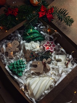 Świece świąteczne, box świąteczny na prezent