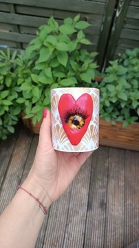 Kubek porcelanowy handmade rękodzieło malowany