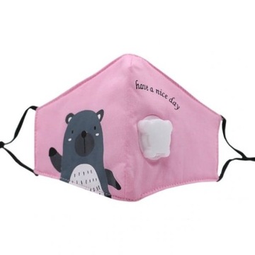 Maska dla dzieci antysmogowa z 2 filtrami - miś