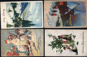 Polskie pocztówki świąteczne lata 40 