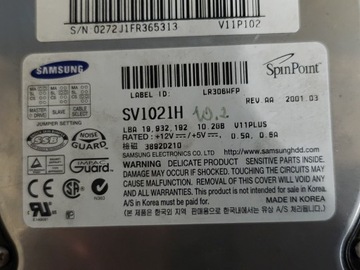 Dysk Twardy SAMSUNG SV1021H 10.2GB ATA IDE PATA