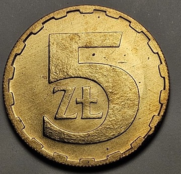 5 ZŁOTYCH 1987 r. Mennicza - Mosiądz 