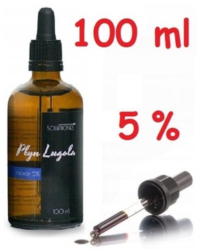 PŁYN LUGOLA 5% 100ml JOD CZYSTY CZDA SZKŁO PIPETA