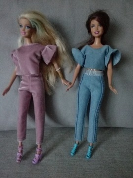 Barbie 2 komplety dresy welurowe + jeaansowy 