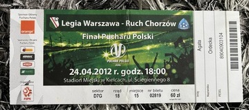 Bilet z finału PP 2012: Legia - Ruch Chorzów 