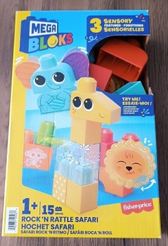 Mega Bloks zwierzątka z dżungli 3 sensory klocki 