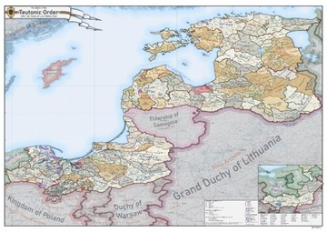 Mapa historyczna Zakonu Krzyżackiego 1422