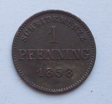 1 pfennig 1858 - Bawaria