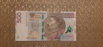 Banknot 500 zł seria AA