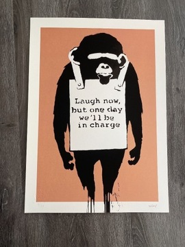 Banksy grafika " Laugh Now" certyfikat