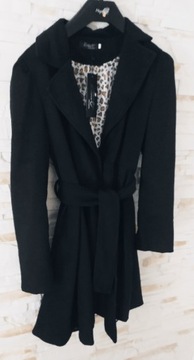 Nowy płaszcz wiązany w kolorze czarnym 