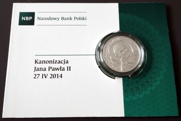 Moneta 10 zł Kanonizacja Jana Pawła II