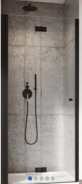 Radaway drzwi prysznicowe 90cm lewe czarne ł