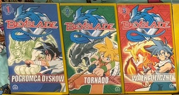 Kasety VHS Beyblade 1-3 stan bdb