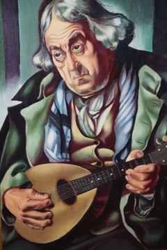 Obraz wg Tamary Łempickiej "Mężczyzna z mandoliną"