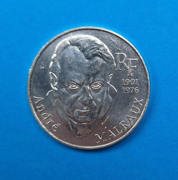 Francja 100 franków 1997, André Malraux, Ag 0,900