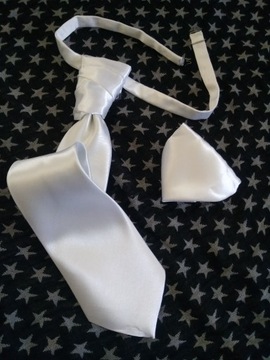 Krawat biały Chattier wizytowy gotowy Nowy ślub