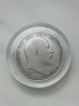 Wielka Brytan. 1 Shilling 1902 r Edward srebro 925