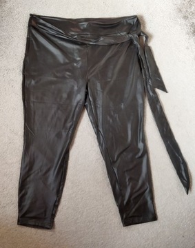 Czarne spodnie skórzane z ekoskóry Shein 4XL