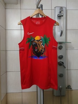 bluzka koszulka t-shirt męska Nike czerwona bezrękawnik M classic sport ret