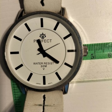damski zegarek duży biały cyferblat 