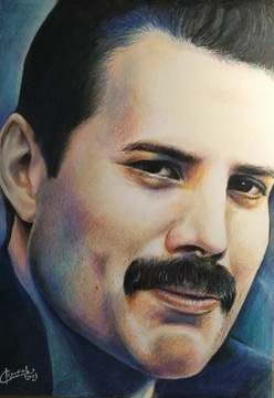 Rysunek Freddie Mercury ołówkiem a4