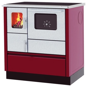 Kuchnia węglowa Alfa-Plam INOX 75 6kW czerwona Eko