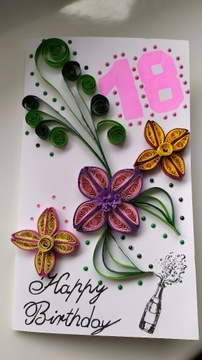 Karta urodzinowa rękodzieło quilling