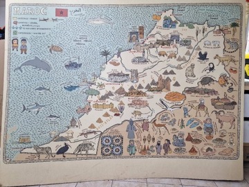 Unikat! Mizielińscy, mapa Maroko, 210x174 cm