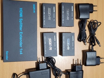 Rozdzielacz splitter przedłużacz HDMI 4 Porty 1x4