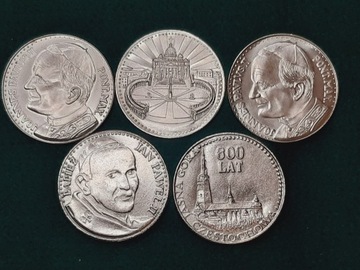 5 medali pamiątkowych Jan Paweł II