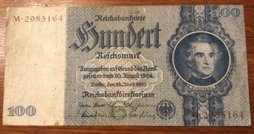100 Marek Reischbanknote 1924r