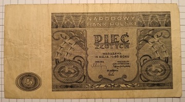 llRP 5 zł złotych 1946 Ładny Stan