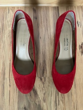 Buty damskie na koturnie czerwone rozmiar 40