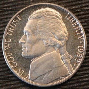 /993/ USA 5 centów 1982 S PROOF