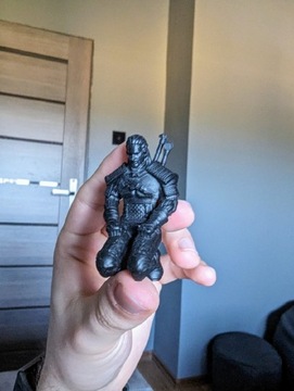 Figurka Geralt z Wiedźmin 3 7cm wydrukowana szara żywica witcher