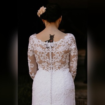 Suknia ślubna Verona gipiura koronka