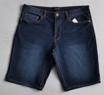 KRÓTKIE SPODENKI JEANS DENIM BERMUDY ELASTYCZNE 36