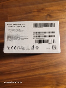 Smartfon Xiaomi Redmi 9A 2/32GB Granite Gray