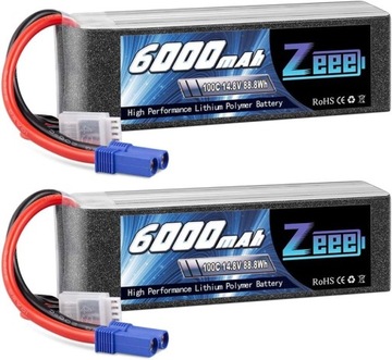Zeee 4S LiPo akumulator 14,8 V 100C 6000 mAh z wtyczką EC5