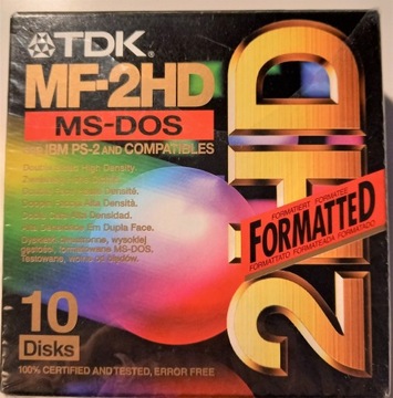 Dyskietki TDK MF-2HD 3,5" 10 szt. MS-DOS
