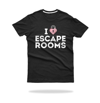 T-SHIRT Koszulka Escape Room – Damski Czarny - XL