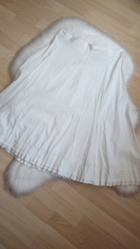 Biała spódnica midi z falbanką z bawełny roz.M Noa