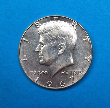 USA pół dolara Kennedy 1967, bdb stan, Ag 0,400 