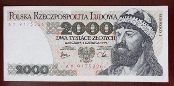 2000 zł złotych - 1979 r. seria AY  