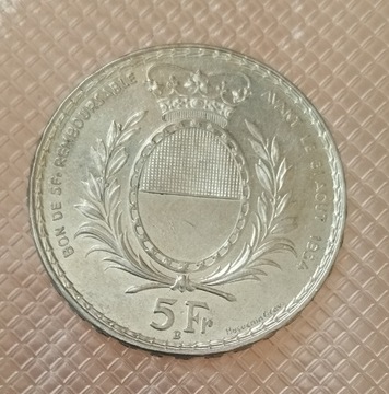 5 franków, 1934 r srebro