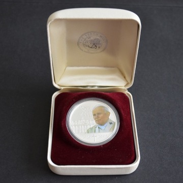 Srebrna moneta Jan Paweł II 2005 rok Cook Islands